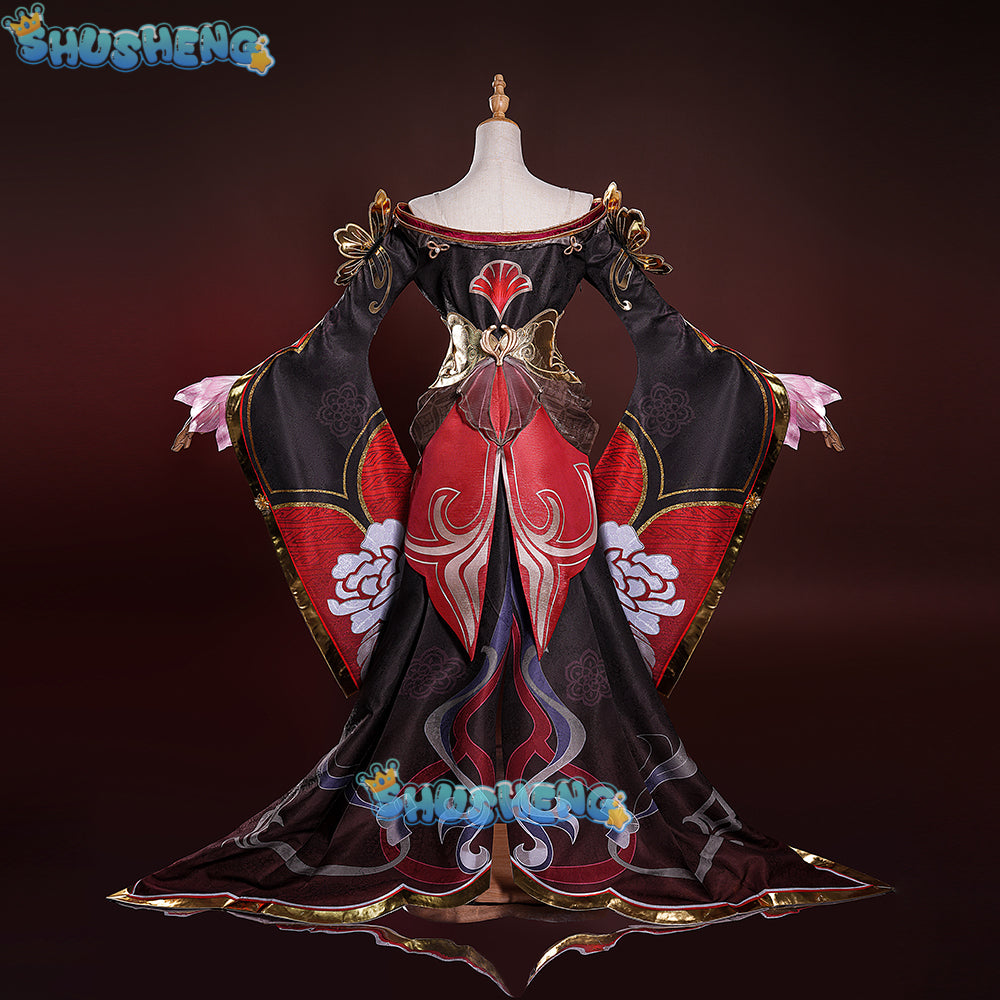 Honkai Star Rail Fugue Tingyun Cosplay Costume Ancient Style Fox Tails Design Women Dress Halloween Carnival Party Suit