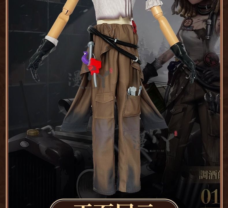 Game Identity V Demi Bourbon Barmaid Cosplay Costume Protective goggles hats gloves accessories props Halloween party New Set