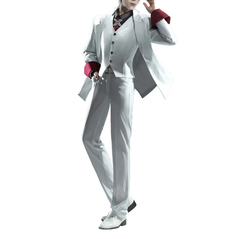 Anime To Be Hero X Cosplay Costume Hero X Uniform White Suit Orange Glasses Tie Halloween Party for Women Men Props