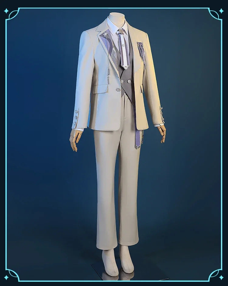 Shusheng-N Love and Deepspace Xavier Cosplay Costume Birthday Outfit Uniform Suit Brooch Halloween Party for Women Men Carnival Props