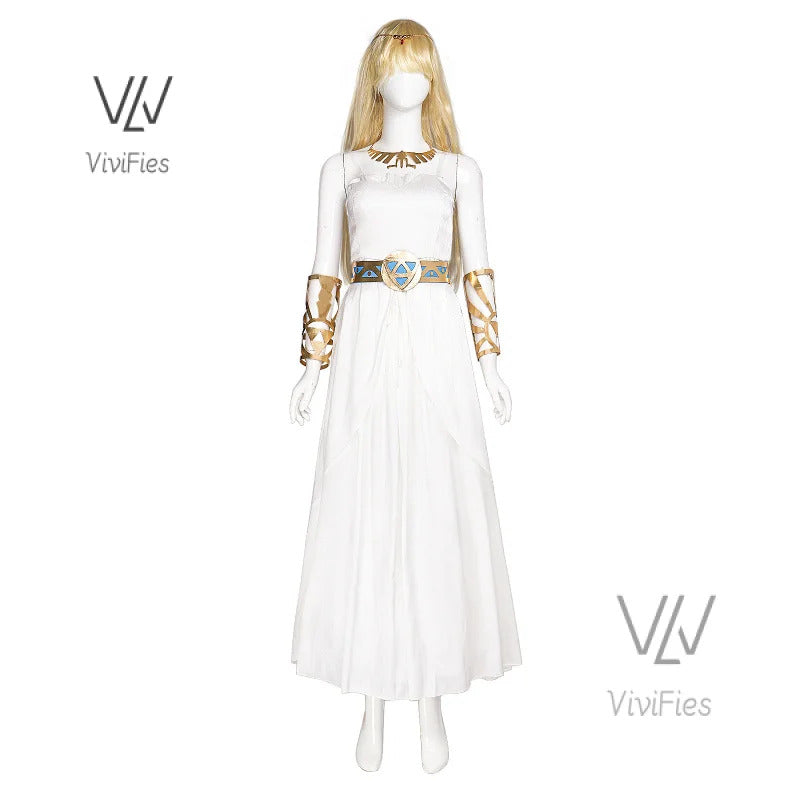 Game Zelda Princess Dress Cosplay Elegant Sexy Fairy Clothing Uniform Headdress Accessories Set Halloween Woman Costume Outfit