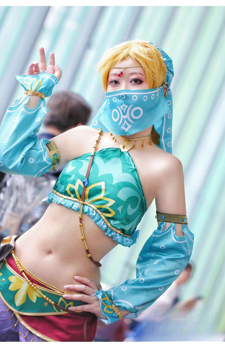 Game Link Zelda Cosplay Costume Heroes veil Wigs and ear accessories set Link Carnival Halloween for Adults Men Woman S-XXL