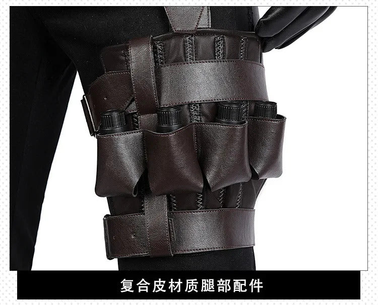 Witcher 3:Wild Huntc Geralt Cosplay Geralt Costume Handsome leather men set accessories props complete Halloween party uniform