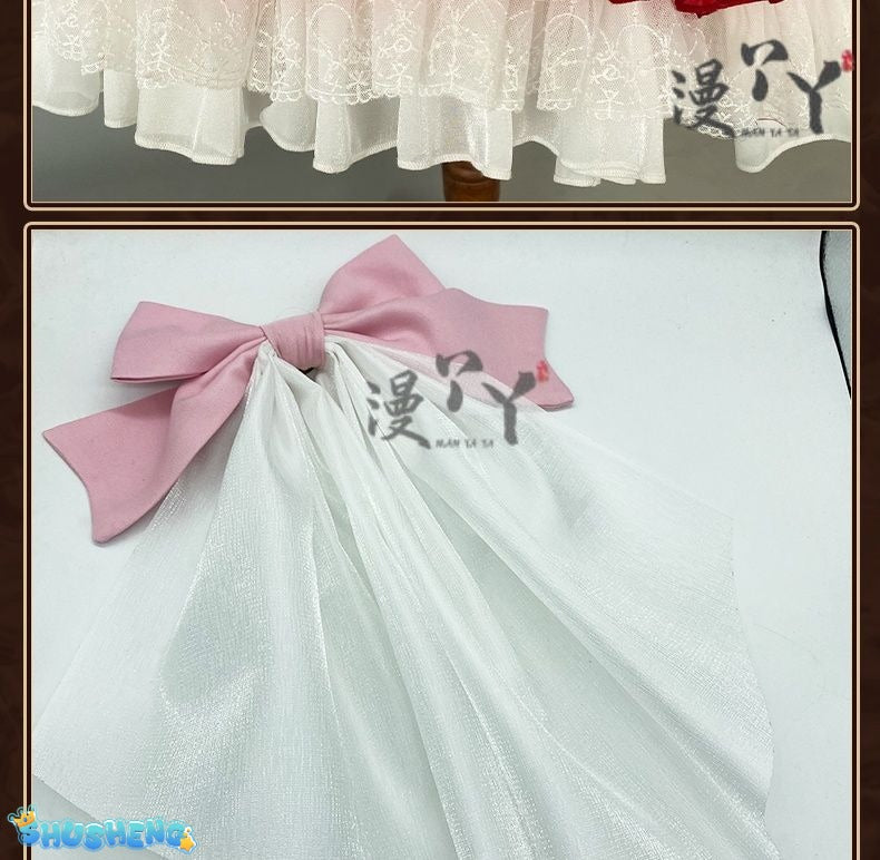 Honkai Impact 3 Cosplay Elysia Blossoming Spring Dress Lolita Cosplay Costume With Bow Game Halloween Costume