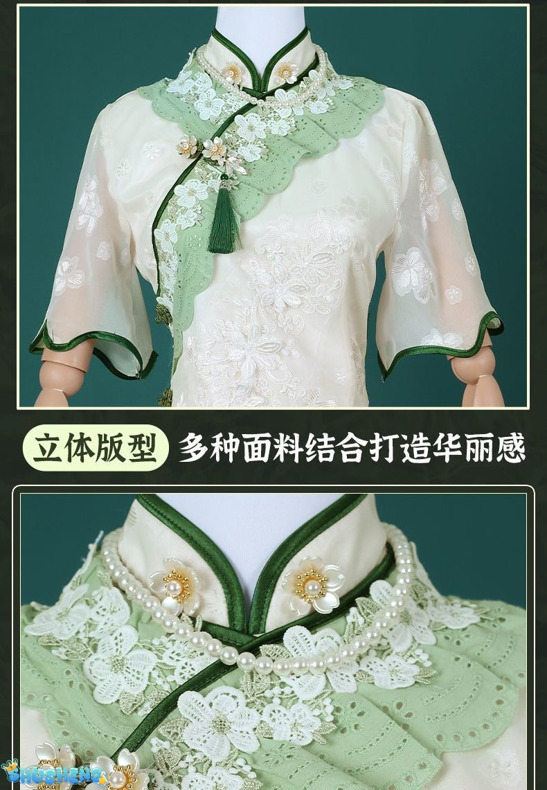 Identity V Emma Woods Cosplay Costume Gardener Hat Bag Outfit Cos Clothing Full Set West Lake Cheongsam Role Play