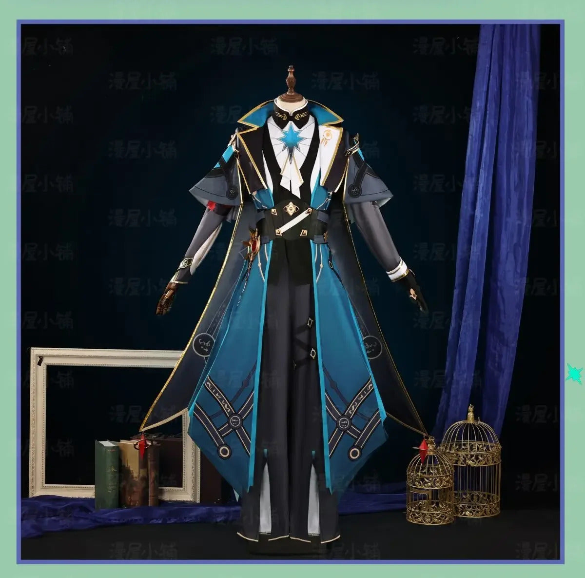Shusheng-N Game Anaxagoras Honkai: Star Rail Cosplay Costume Halloween Carnival Handsome Coat Gloves Eye Mask Props Wig Men Uniform New Set