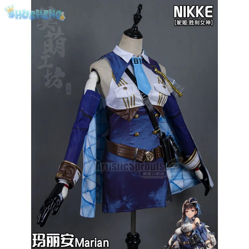 Nikke: Goddess of Victory Cosplay Marianne Costume Marian Women sexy bag buttocks skirt shirt tie hat socks Halloween uniform