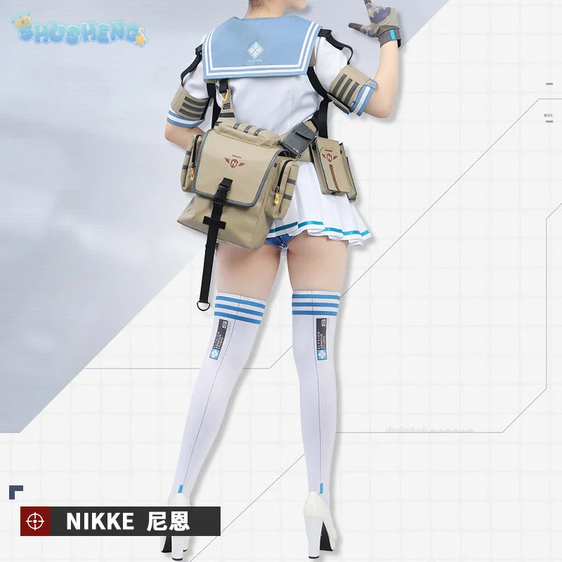 Shusheng-R NIKKE:The Goddess of Victory Neon: Blue Ocean Cosplay Costume Halloween Sweet Sailor Uniform JK Dress Accessories Prop Woman Set