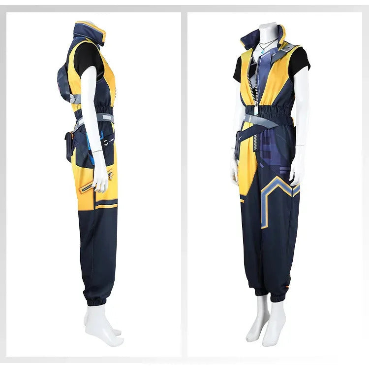 Game Waylay VALORANT Cosplay Costume Jumpsuit backpack waist bag necklace ear clip set Halloween casual for men women uniform