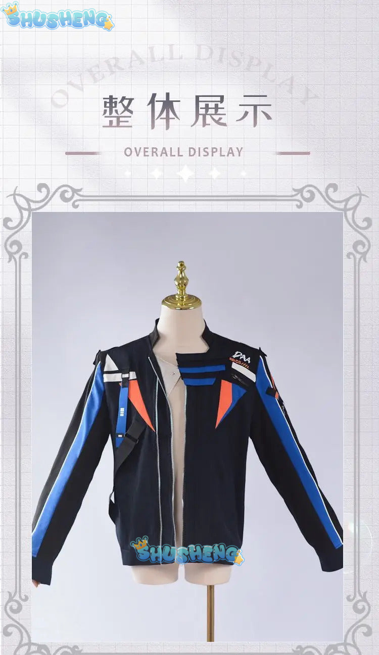 Game:Love And Deepspace Cosplay Caleb Childhood Friend Cos Costume Jacket Daywear Metal Square Necklace