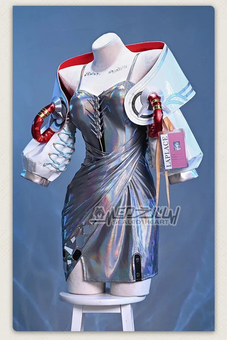 Game Reverse:1999 Hissabeth Cosplay Costume Halloween party laser leather dress jacket props wig accessories women sexy new set