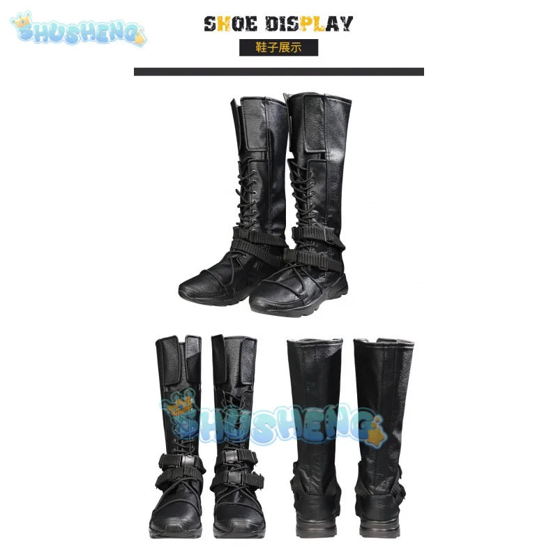 FF7 Sephiroth Cosplay Final Fantasy VII Costume Black Coat and Accessories Halloween Party Handsome Uniform youth Sephiroth Set