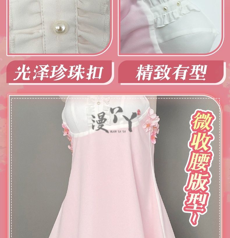 Anime Yosuga No Sora Kasugano Sora Cosplay Costume Girl Sweet Lolita Dress Pajamas Summer Nightgown Ruffle Nightwear Clothes