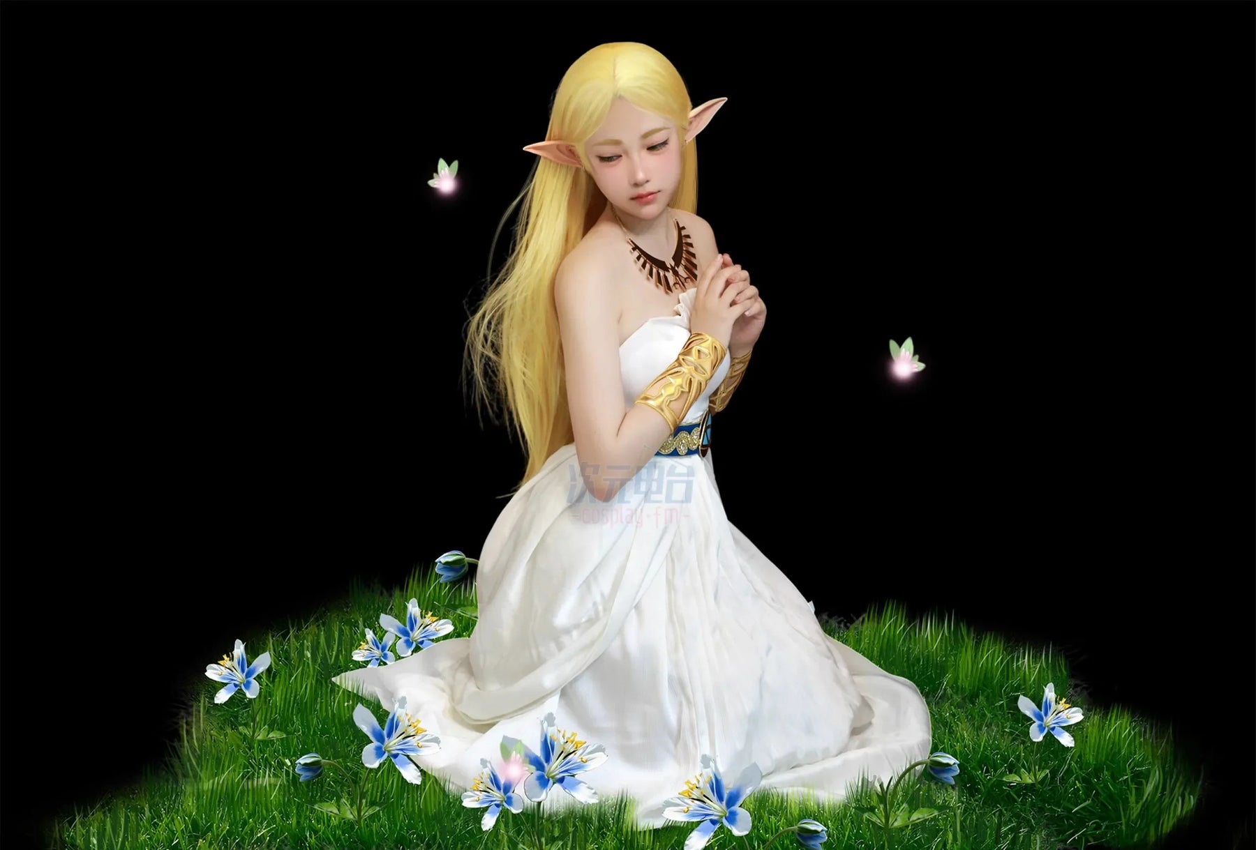 Game Zelda: Breath of the Wild Zelda Cosplay Costume Dress Belt Earrings Necklace Glove Set Halloween Party Sexy Women Uniform