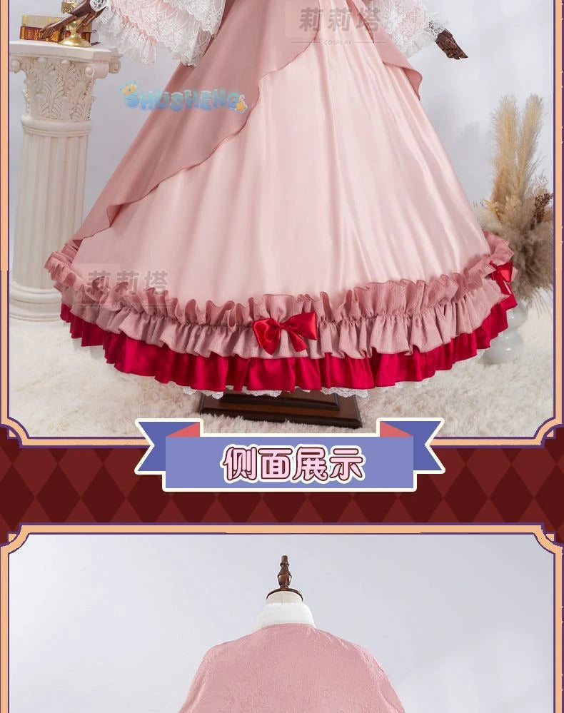Victoric de Blois Cosplay costume Wig Anise Gosick Pink Dress Maid Lola Uniform Cloak hairpin Halloween Party Girls Women