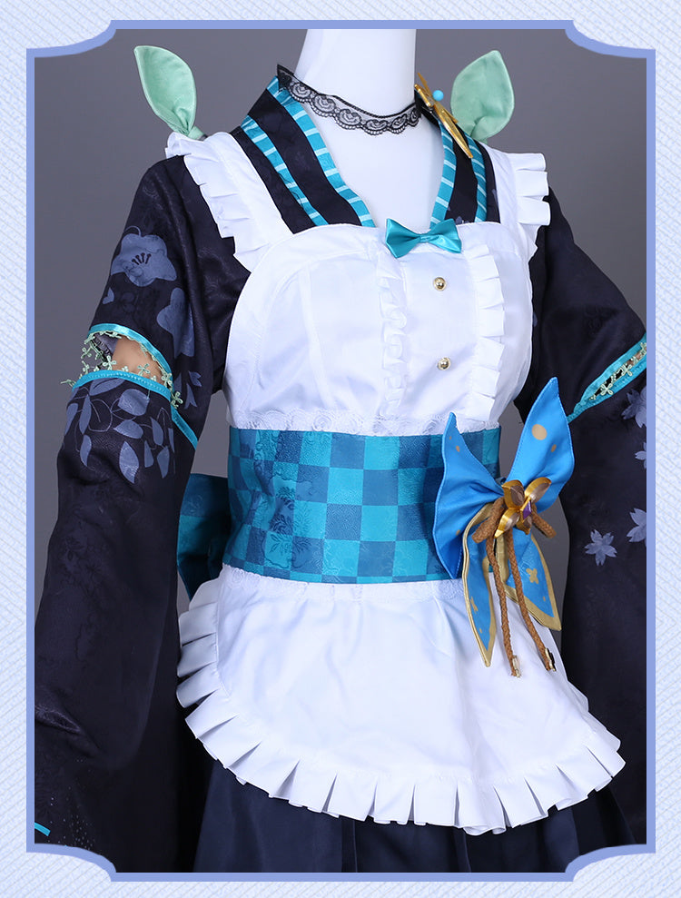 Anime Virtual Idol Pomu Rainpuff Cosplay Costume NIJISANJI EN Lazulight Member Maid Attire Lolita Woman Kawaii Party Suit