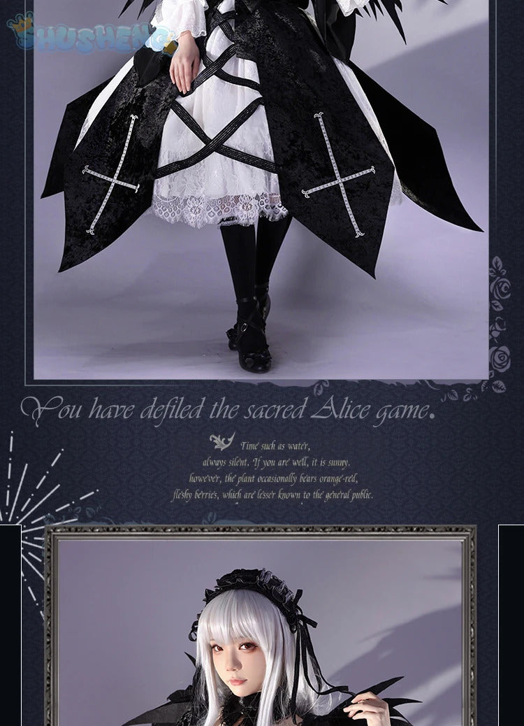 Anime Roses Maiden Cosplay Sui gin tou Mercury Lamp Costume Dark Gothic Lolita Dress High Quality Halloween Uniform Accessories