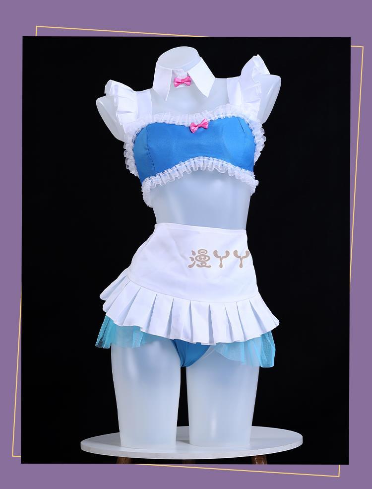 Anime Re:Life in A Different World From Zero Rem Cosplay Costume Wig Swimsuit Skirt Adult Woman Sexy Summer Sand Party Suit