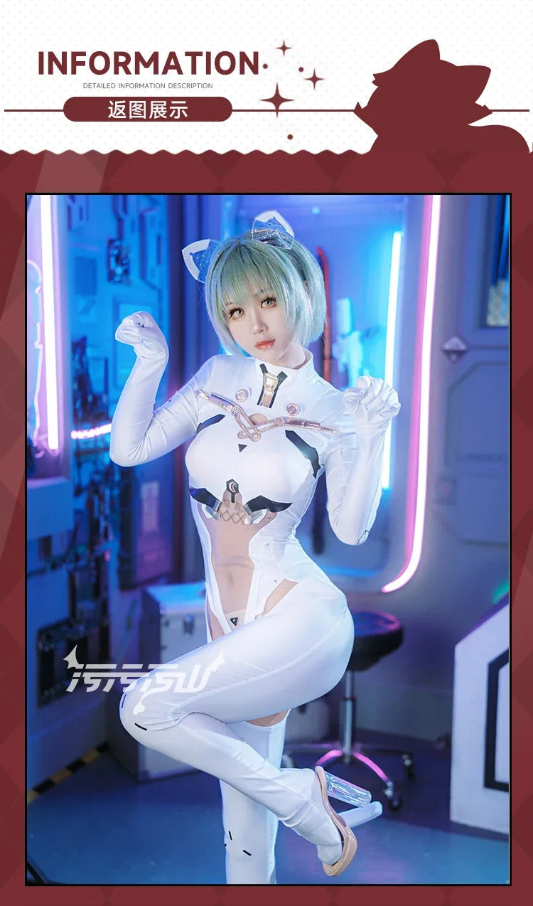 Game Azur Lane Admiral Nakhimov Cosplay Costume Women's sexy white tight fitting clothes tail props wig set Halloween uniform