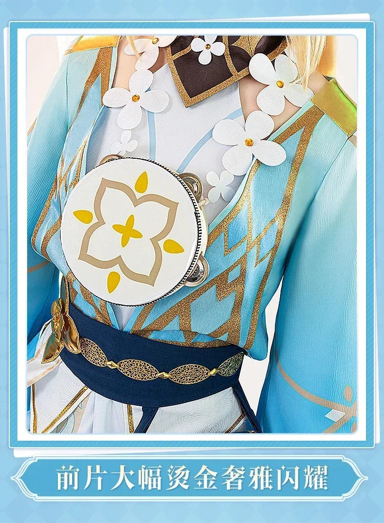 Genshin Impact Lumine Cosplay Costume The Knight of Flowers Uniform Halloween Carnival Party Christmas Play Role Clothing