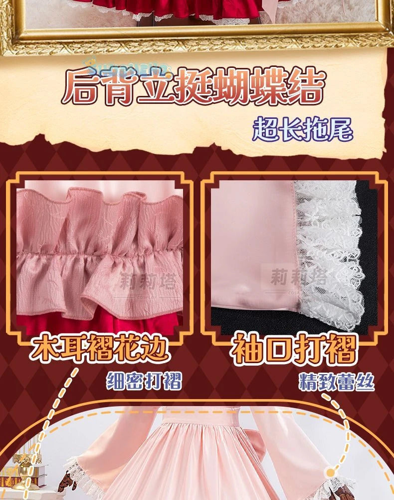 Victoric de Blois Cosplay costume Wig Anise Gosick Pink Dress Maid Lola Uniform Cloak hairpin Halloween Party Girls Women