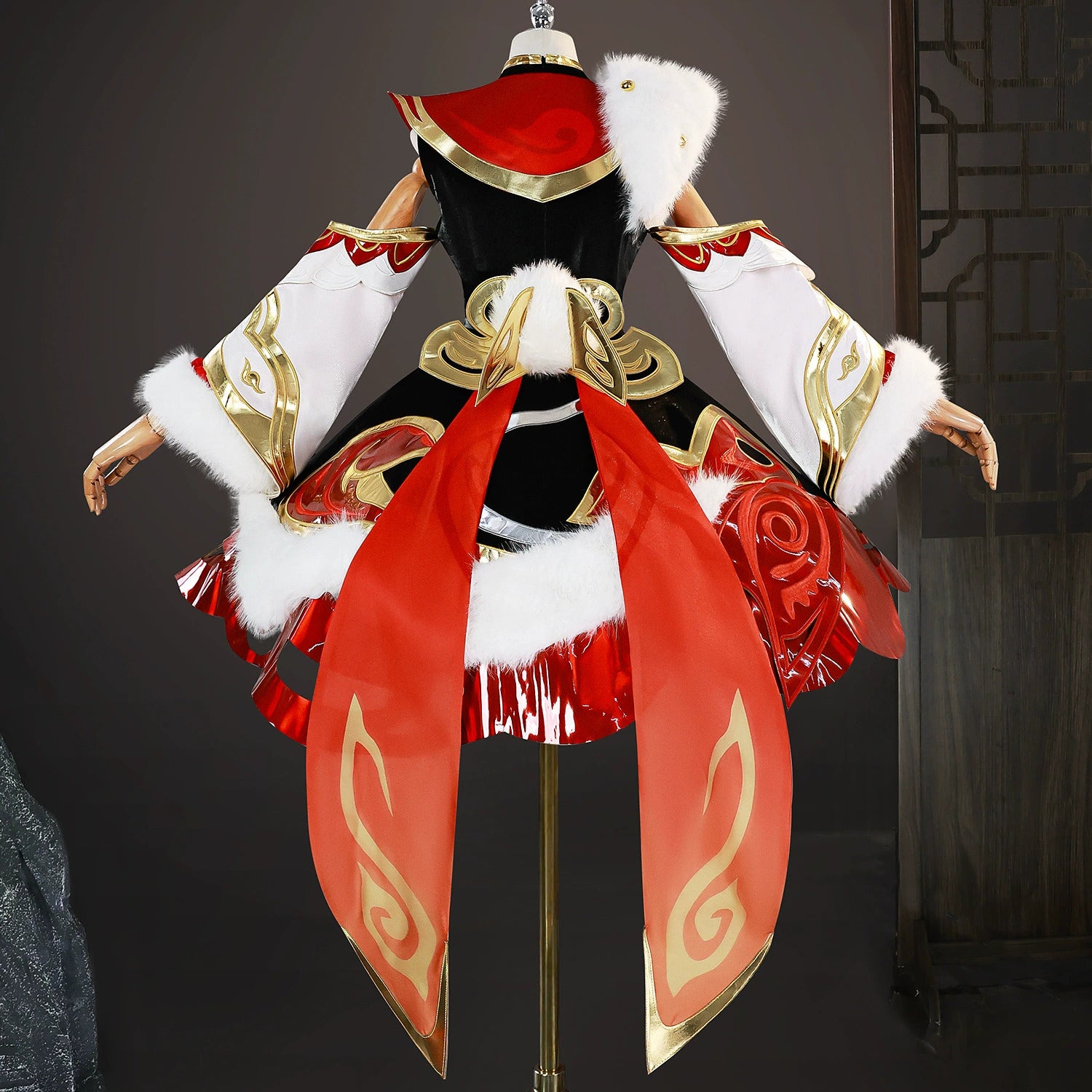 Halloween Costume LOL Mythmaker Gwen Cosplay Costume Wig Boots Dress Game LOL Role Play Gwen Red Suit China Fancy Dress