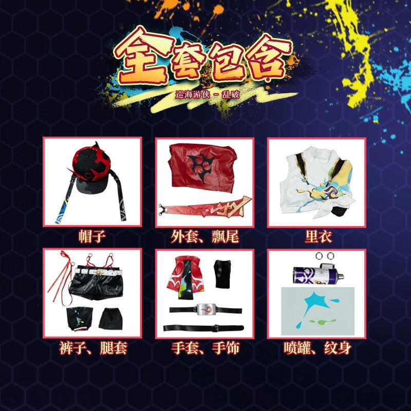 Honkai Star Rail Rappa Cosplay Costume Uniform Hat Jacket Shorts Galaxy Ranger Props Halloween Party Women Accessory Shusheng