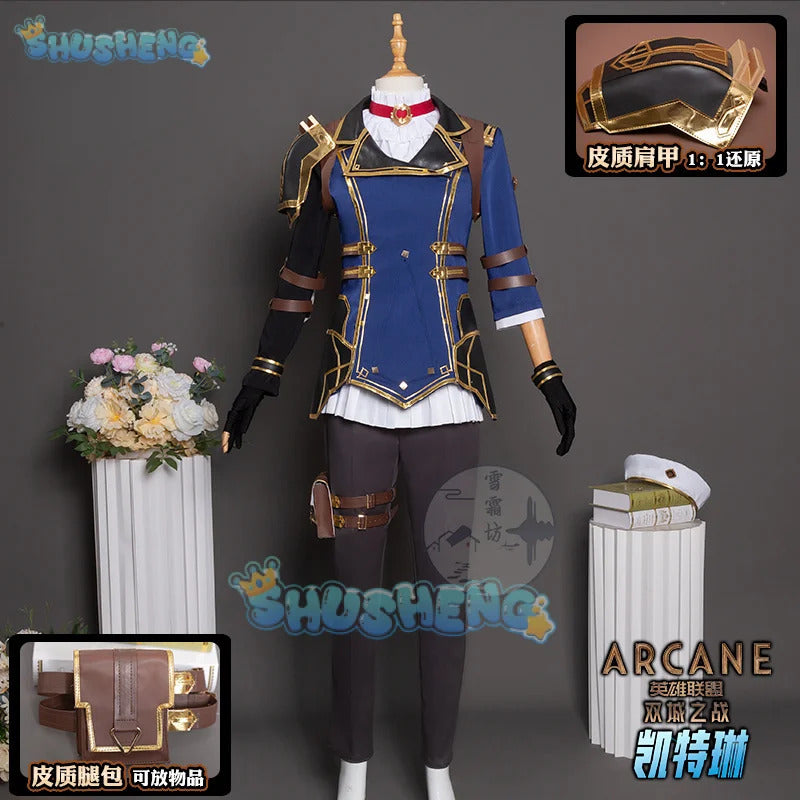 Shusheng lol arcane Season 2 VI Caitlyn cosplay costume uniform Halloween Carnival Party Christmas play rode clothing