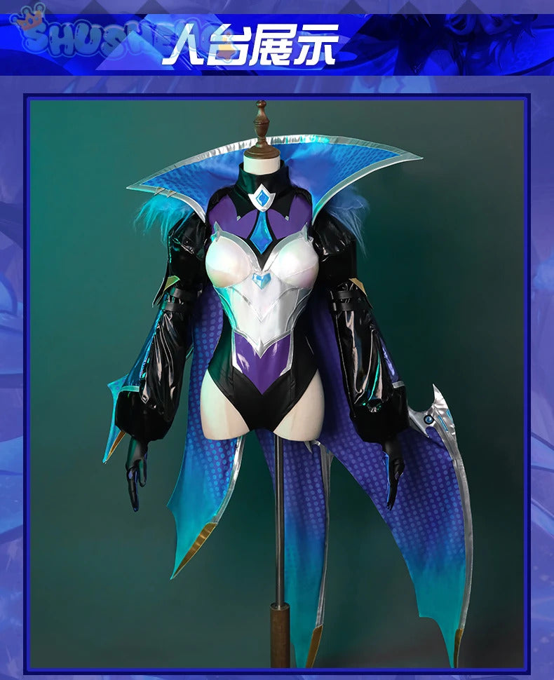 Game LOL battle bat Xayah cosplay costume uniform coat cloak hat gloves women Halloween party Carnival role play outfits
