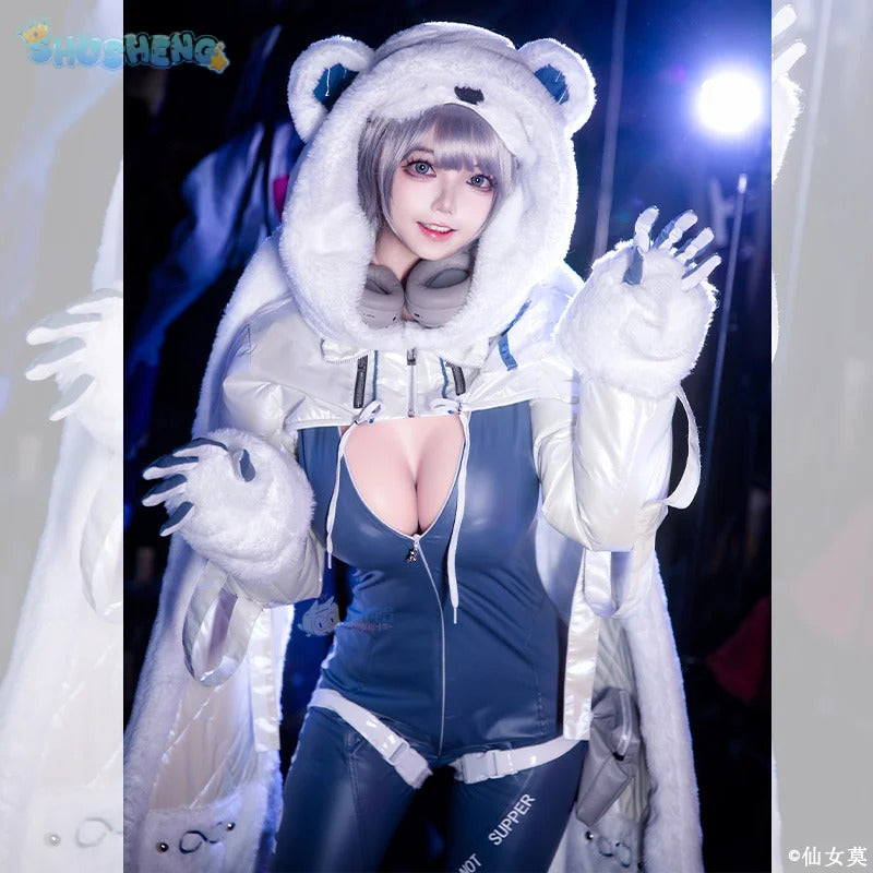 Shusheng-R Game NIKKE:The Goddess of Victory Neve Cosplay Costume Tight leather jumpsuit coat hat Halloween carnival sweet uniform Neve set