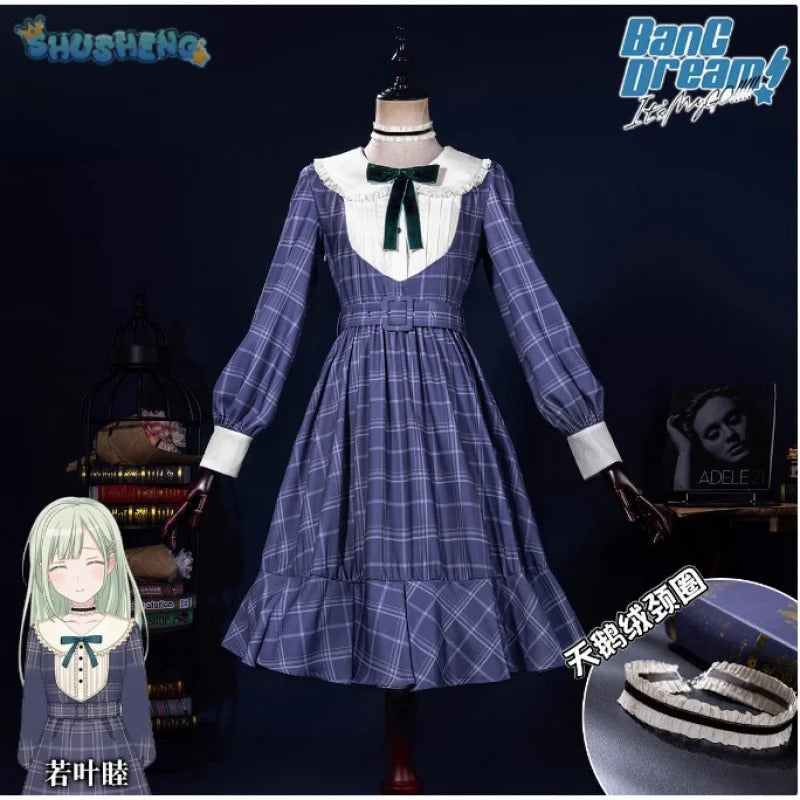 Shusheng-R Wakaba Mutsumi Mortis Cosplay Anime BanG Dream!Costume Sweet Campus JK Uniform Dress Belt Tie Socks Halloween Party Set