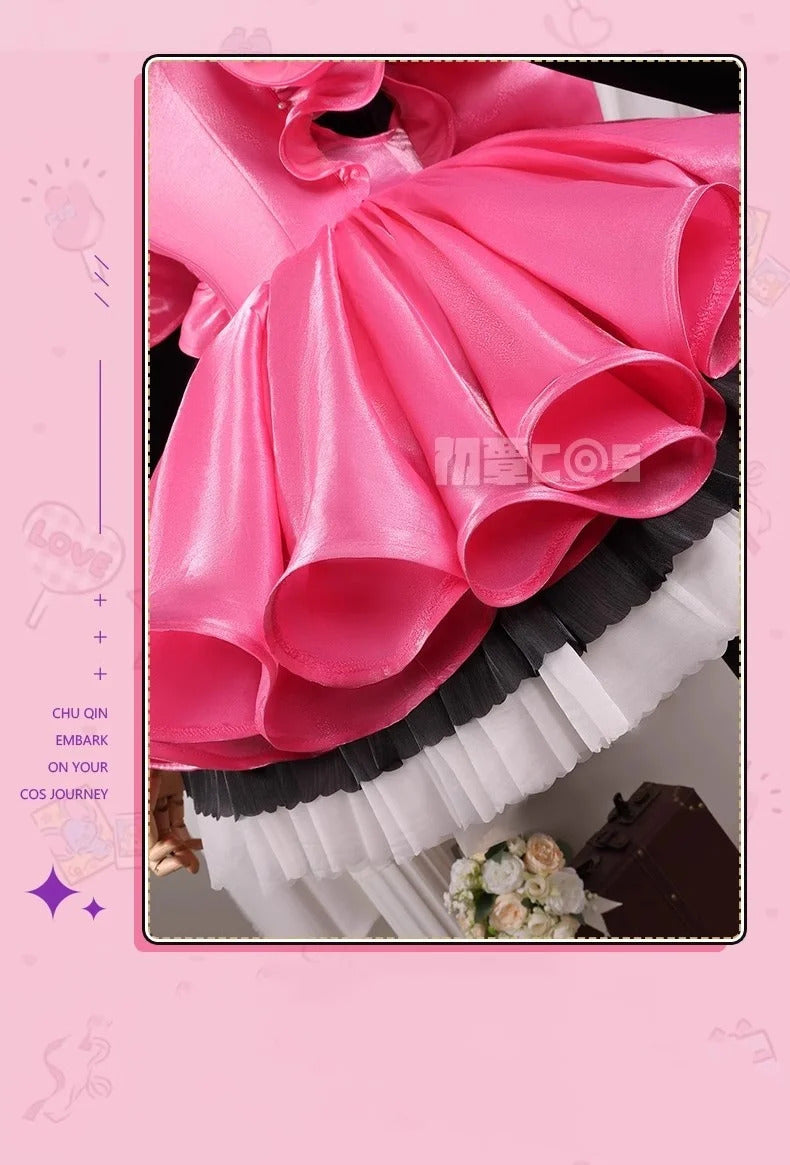 Shusheng-R Kinomoto Sakura Cosplay Costume Anime Card Captor Sakura DUDU-R Women Halloween Cute Black Pink Dress THE THUNDER Ears Tail