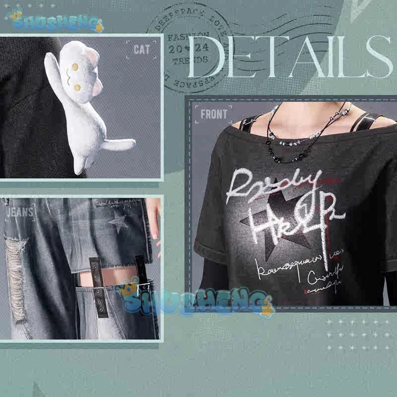 Love and Deepspace Heroines Cosplay Costume Rebellious Declaration Halloween Carnival Party Christmas Play Role Clothing