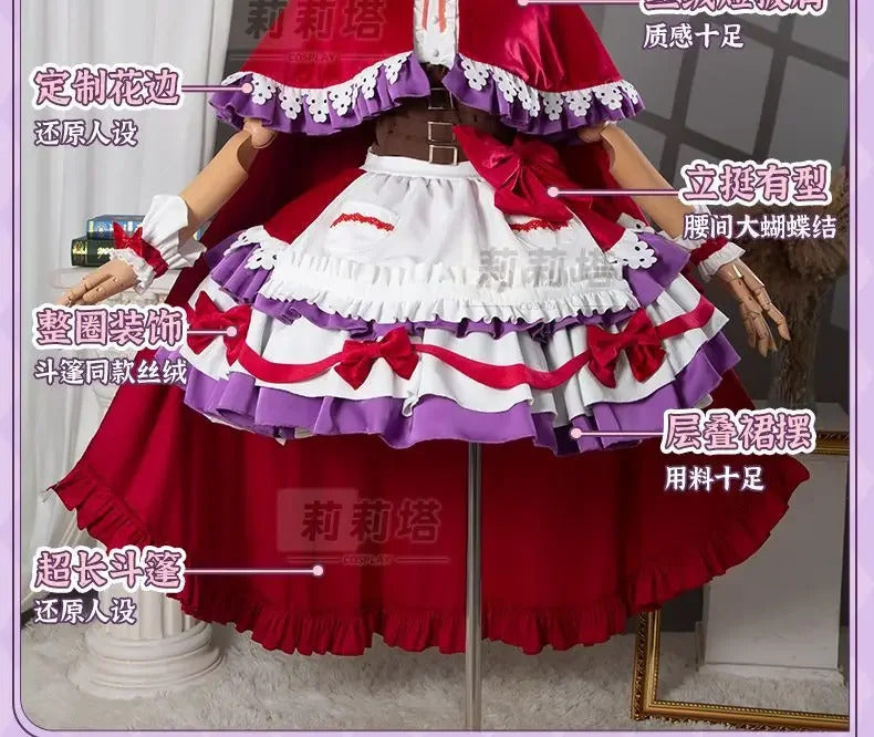 Manaka Laala cosplay 10th Anniversary Christmas red lolita dress Anime Pripara costume party gift girl accessories sweet new set