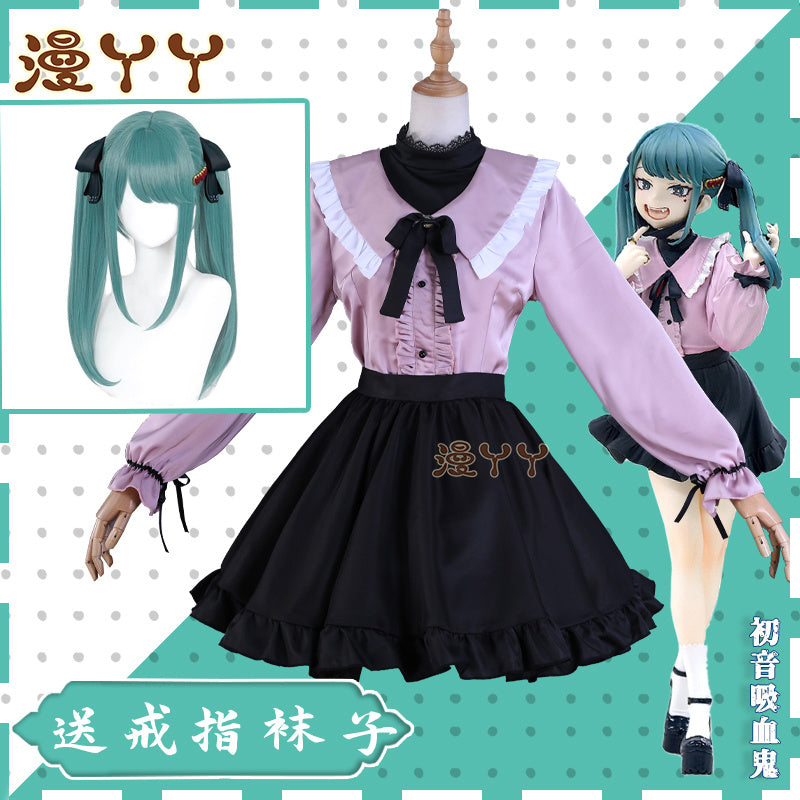 Vampire Miku Cosplay Costume Vocaloid Vampire Miku figure cosplay suit Pink kawaii dress Bowknot uniform