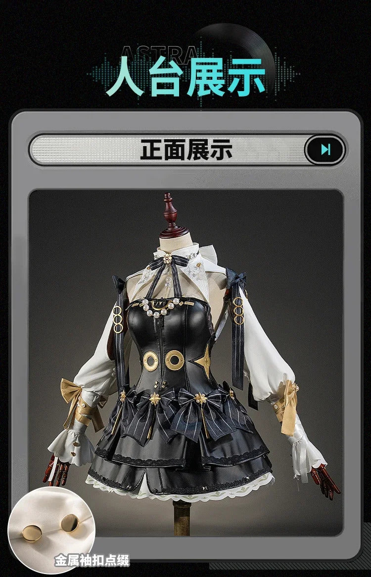 Zenless Zone Zero Astra Yao Cosplay Costume Black Dress Uniform Halloween Carnival Party Christmas Play Role Clothes Clothing