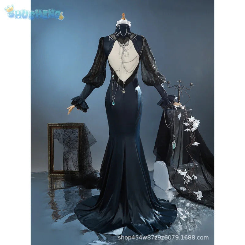 Shusheng-R Game Path to Nowhere MBCC-S-016 Cosplay Jelena Costume Halloween Party Sexy Black Long Dress Accessories Props Women's Uniform