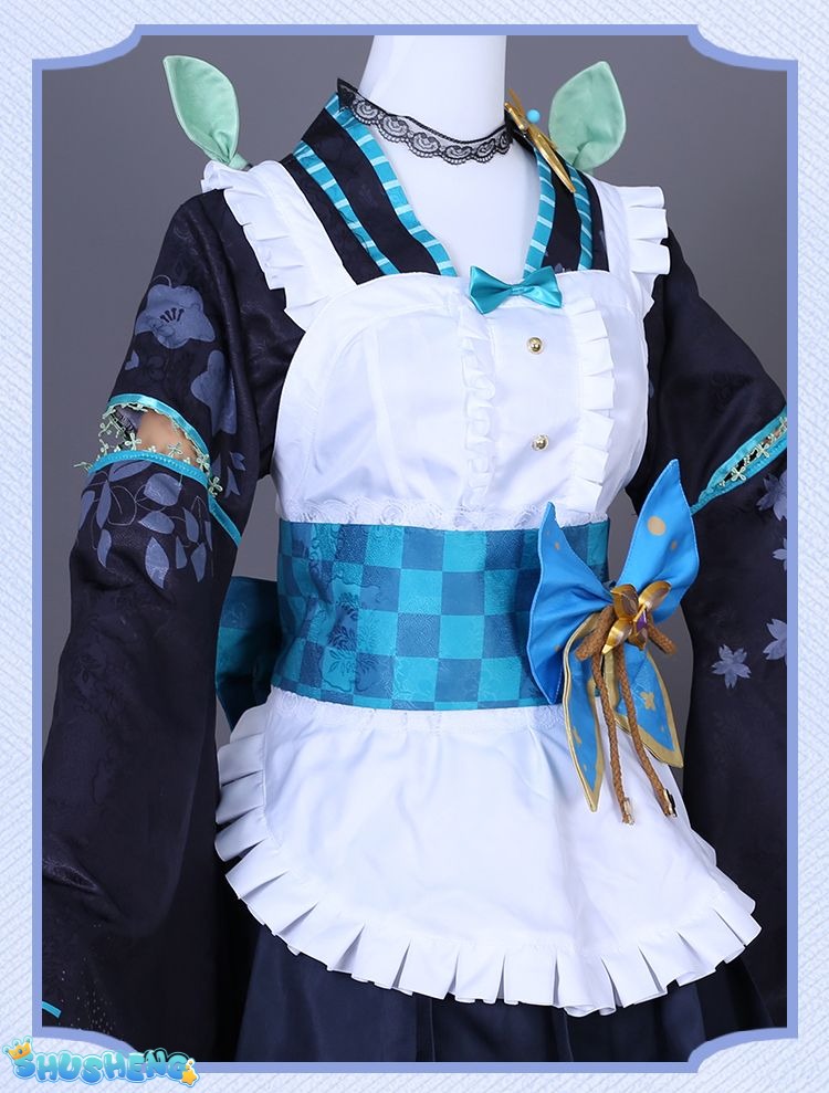 Anime Virtual Idol Pomu Rainpuff Cosplay Costume NIJISANJI EN Lazulight Member Maid Attire Lolita Woman Kawaii Party Suit