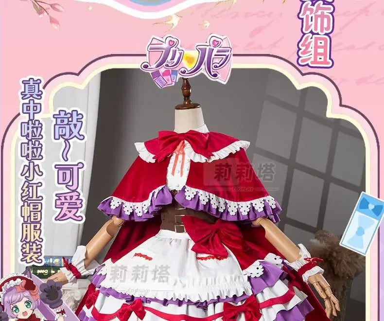 Manaka Laala cosplay 10th Anniversary Christmas red lolita dress Anime Pripara costume party gift girl accessories sweet new set