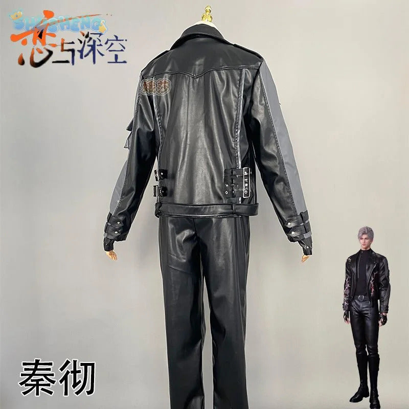 Love and Deepspace Sylus Cosplay Visitors from another world Costume Halloween Carnival Fashion Leather Props Uniform Sylus Set