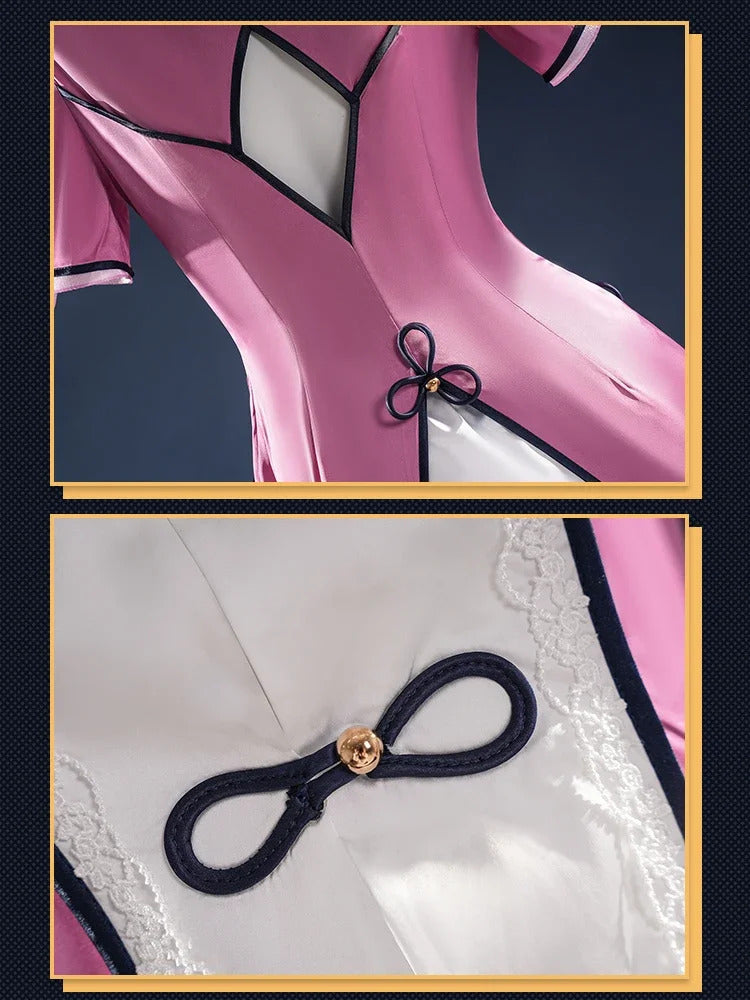 Shusheng-R Anime Date A Live Mukuro Hoshimiya Cosplay Costume Dress Spirit Form Outfit Lilac White Astral Qipao Halloween for Women Girls