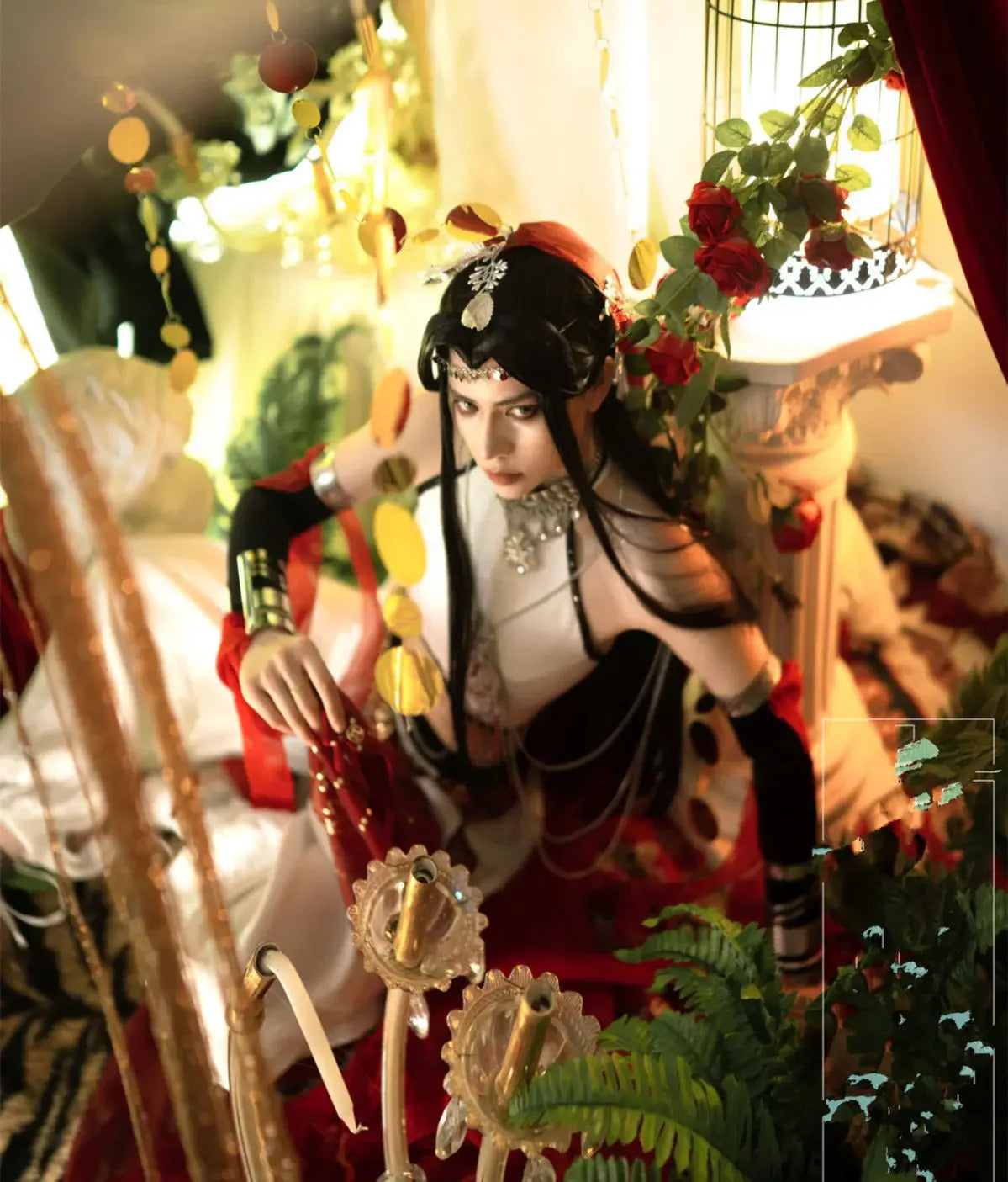 Shusheng-N Novel Heaven Official's Blessing Xie Lian Cosplay Entering Loulan Costume Halloween Carnival Hanfu Wig Men Women uniform Set