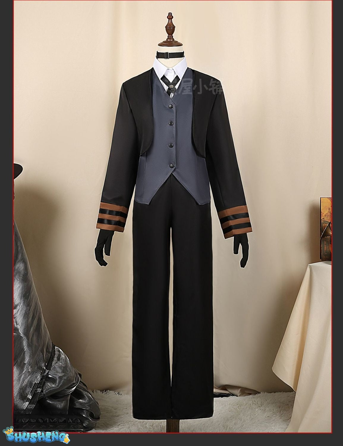 Nakahara Chuya Cosplay Costume Include Hat Uniform Trench Coat Pants Outfits Halloween Party for Comic Con