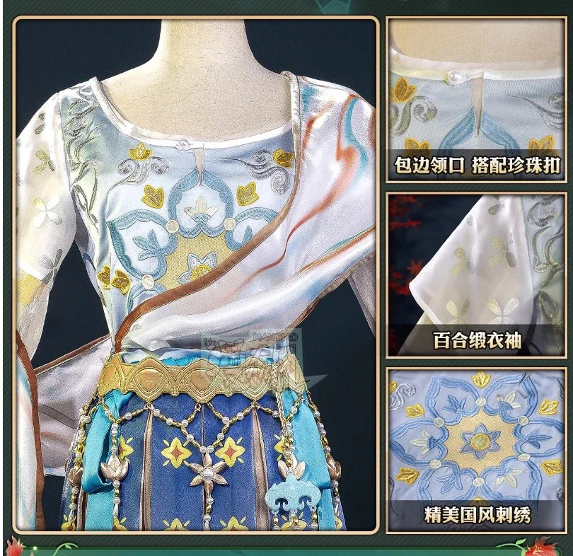 Shusheng-R Identity Ⅴ Emily Dyer Doctor Lydia Jones Cosplay Costume Halloween carnival Gorgeous Chinese style dress accessories prop set