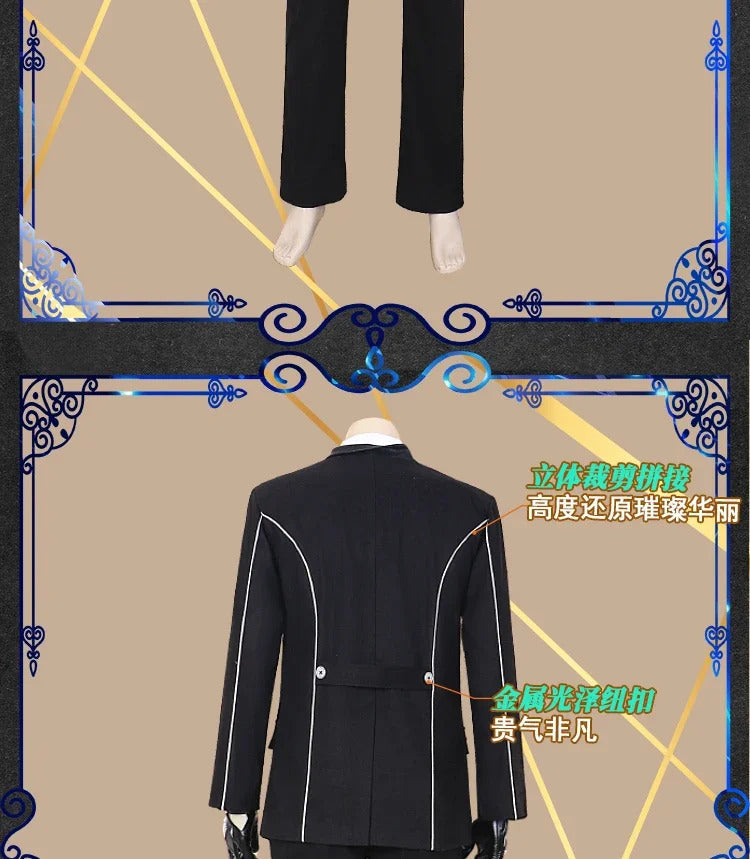 Shusheng-R Game Love and Deepspace Rafayel Xavier Zayne Sylus Cosplay Costume Halloween party handsome suit pants shirt tie Man uniform set