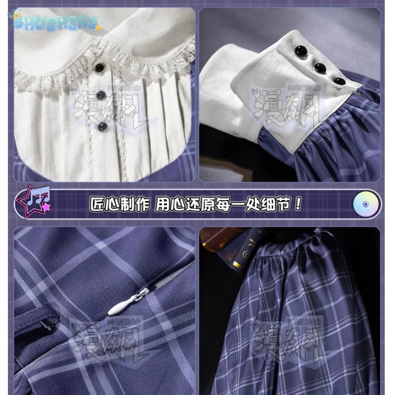 Shusheng-R Wakaba Mutsumi Mortis Cosplay Anime BanG Dream!Costume Sweet Campus JK Uniform Dress Belt Tie Socks Halloween Party Set