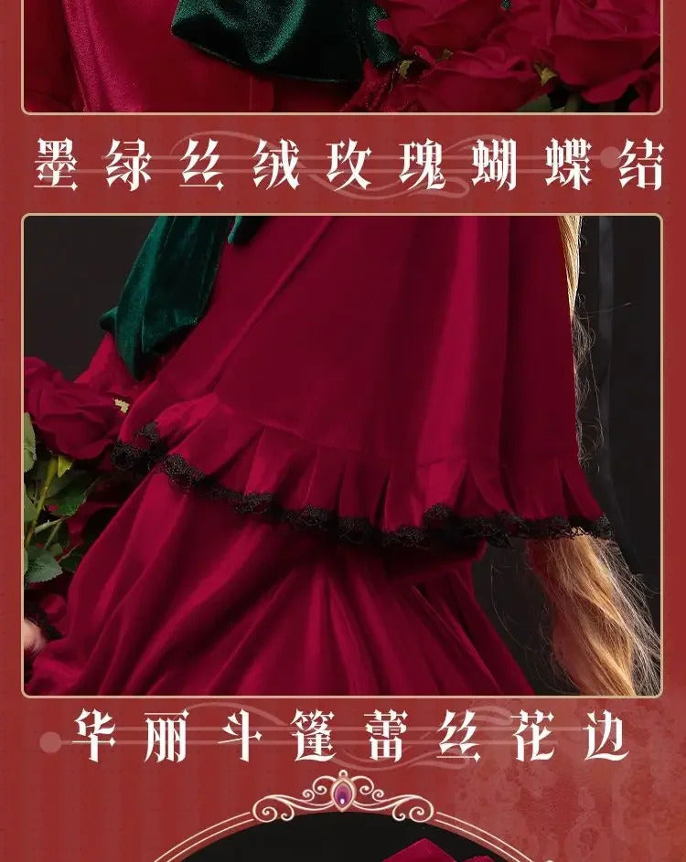 Rozen Maiden Shinku Cosplay Reiner Rubin Costume Cloak accessories Props Halloween carnival gorgeous red oversized dress set