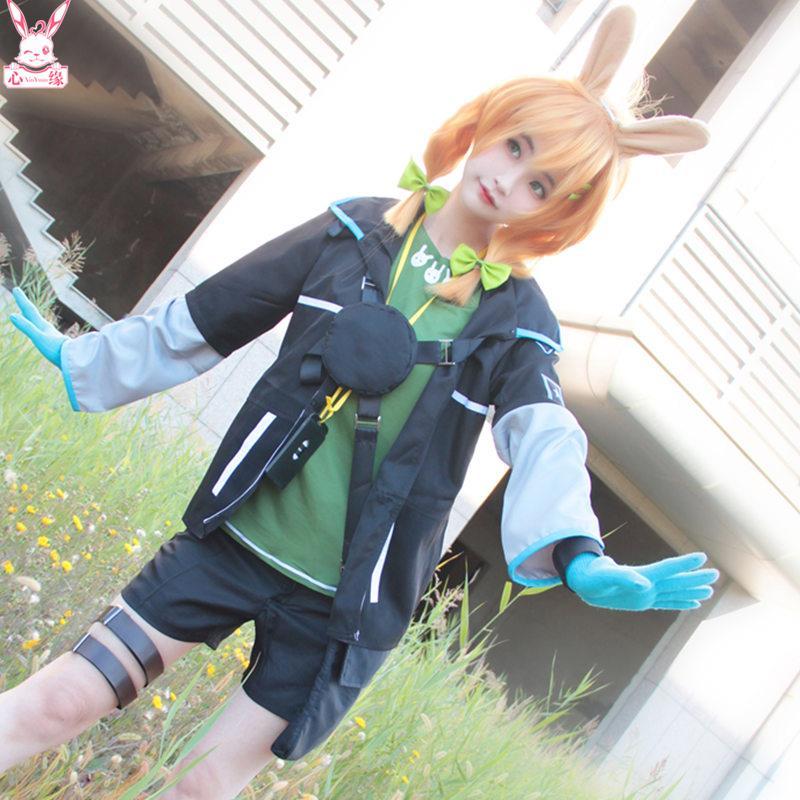 Arknights Kroos Cosplay Game Anime Halloween Clothing Wig Bag Ears