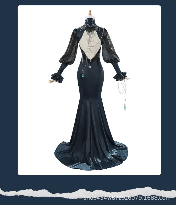 Shusheng-R Game Path to Nowhere MBCC-S-016 Cosplay Jelena Costume Halloween Party Sexy Black Long Dress Accessories Props Women's Uniform