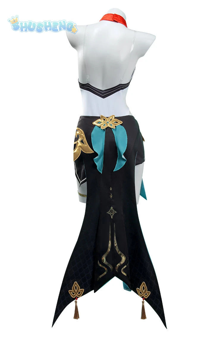 Game honkai: Star rail lingsha cosplay anime women fashion costume role play clothing Halloween carnival outfit full set